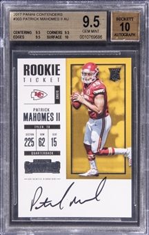 2017 Panini Contenders #303 Patrick Mahomes II Signed Rookie Card - BGS GEM MINT 9.5/BGS 10